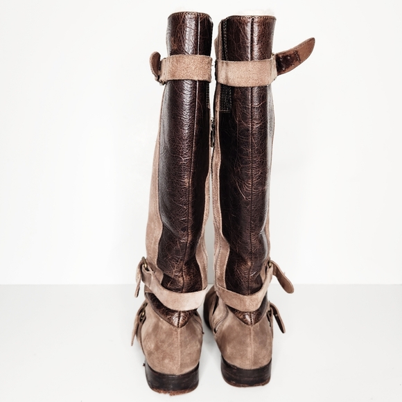 Ugg Cydnee Tall Knee High Moto Boots in Fawn Tan Suede Leather Women's Size 9 - Picture 9 of 11